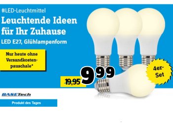 Conrad: Viererset LED-Birnen mit je zehn Watt für 9,99 Euro frei Haus