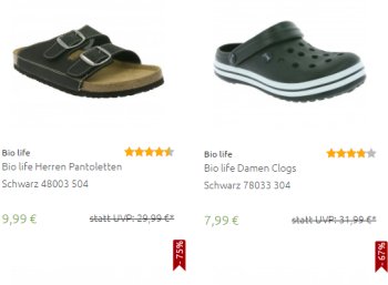 Outlet46: "Bio Life"-Schuhe für 7,99 bis 9,99 Euro frei Haus