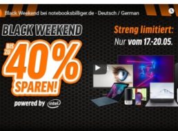 Notebooksbilliger: "Black Weekend" mit bis zu 40 Prozent Rabatt