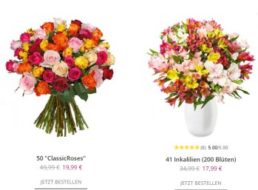 Blumeideal: 50 bunte Rosen für 24,98 Euro frei Haus