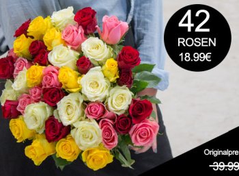 Blumeideal: 42 Rosen für 23,98 Euro mit Versand