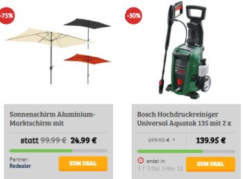 Dealclub: Hochdruckreiniger "Bosch Universal Aquatak 135" für 139,99 Euro