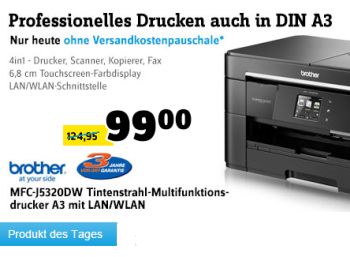 A3-Drucker Brother MFC-J5320DW mit WLAN für 87,90 Euro