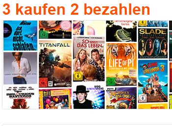 Drei bestellen, zwei bezahlen: Aus über hundert Multimedia-Artikeln kann dabei ausgesucht werden. (Bild: Buch.de)