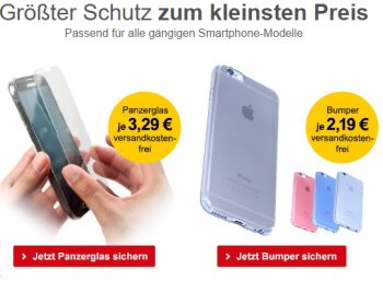 Allyouneed: Smartphone-Bumper für 2,19 Euro frei Haus, Panzerglas für 3,29 Euro