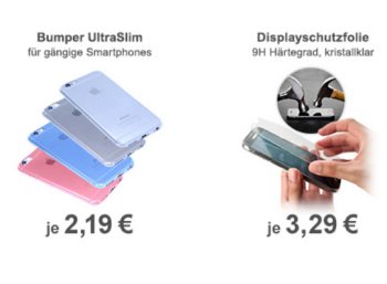 Wieder da: Bumper und Displayschutzfolien für Smartphones mit Gratis-Versand