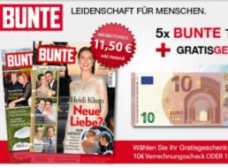 Bunte: Fünf Ausgaben für 1,50 Euro frei Haus