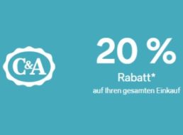 C&A: 20 Prozent Rabatt, auch auf bereits reduzierte Ware