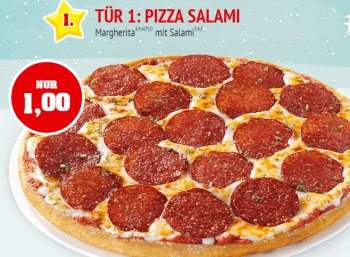 Call A Pizza: Salami-Pizza für einen Euro am 1. Dezember