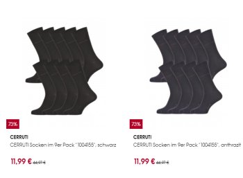 Cerruti: Neun Paar Socken für 11,99 Euro frei Haus