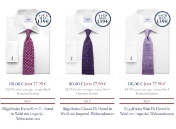 Charles Tyrwhitt: Zwei bügelfreie Hemden für 37,75 Euro frei Haus