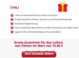 Gratis: 15 Euro Video-Guthaben bei Chili.tv via Heise-Adventskalender