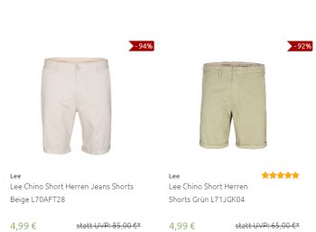 Outlet46: Chino-Shorts für 4,99 Euro frei Haus