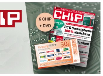 Chip mit DVD: Sechs Ausgaben für zusammen 4,80 Euro frei Haus