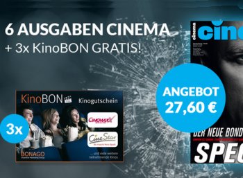 Halbjahresabo mit drei Kino-Gutscheinen für 27,60 Euro