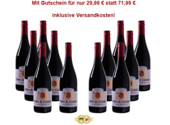 Weinvorteil: Zwölf Flaschen "Comte de Caransac" für 29,99 Euro frei Haus