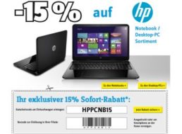 Conrad: 15 Prozent Rabatt auf Notebooks und PCs von HP