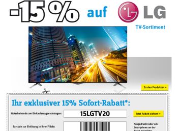 15 Prozent Rabatt auf LG-TVs für eine Woche