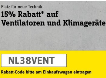 Conrad: 15 Prozent Rabatt auf Ventilatoren und Klimageräte