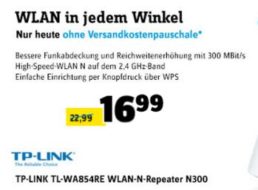 Conrad: WLAN-Repeater TP-Link TL-WA854RE für 16,99 Euro