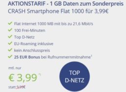 Freenet: Datenflat mit 1 GByte und 100 Minuten im Vodafone-Netz für 3,99 Euro