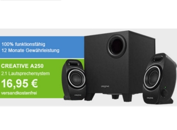 Allyouneed: 2.1 Lautsprechersystem Creative A250 als B-Ware für 16,95 Euro