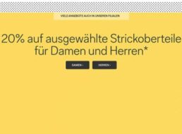 C&A: 20 Prozent Strick-Rabatt auf zahlreiche Aktionsprodukte