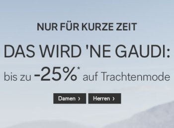 C&A: Trachten-Rabatt von 20 Prozent und reduzierte Versandkosten