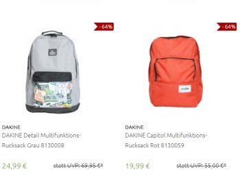 Outlet46: Dakine-Rucksäcke für einen Tag reduziert