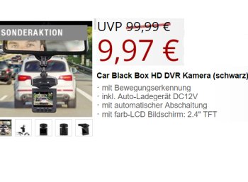 Druckerzubehoer.de: Dashcam mit Bewegungserkennung für 15,94 Euro frei Haus