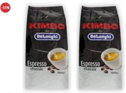 Dealclub: Zwei Kilo Kaffeebohnen "Kimbo DeLonghi Espresso" für 19,99 Euro