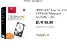 Ebay: HGST Deskstar NAS mit 4 TByte zum Bestpreis von 99,90 Euro