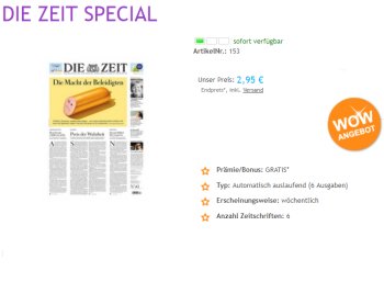 Knaller: Sechsmal "Die Zeit" für 2,95 Euro mit automatischem Ende