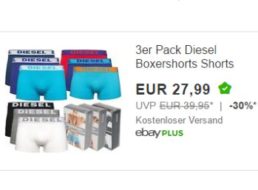 Diesel: Dreierpack Boxershorts für 27,99 Euro frei Haus