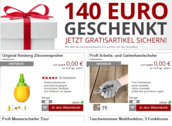 13 Gratis-Artikel bis Freitag plus 5,97 Euro für den Versand