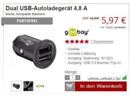 Druckerzubehoer.de: USB-Autoladegerät für 5,97 Euro frei Haus