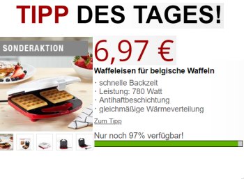 Druckerzubehoer.de: Waffeleisen für 6,97 Euro plus Versand