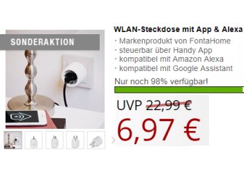 Druckerzubehoer.de: WLAN-Steckdose mit Alexa-Support für 6,97 Euro