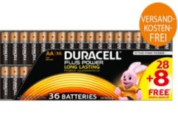 Saturn: 36er-Packung Duracell 018396 Plus Power Batterien für 14,99 Euro