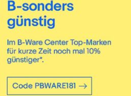 Ebay: 10 Prozent Rabatt auf bereits reduzierte B-Ware