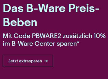 Ebay: 10 Prozent Rabatt auf bereits reudzierte B-Ware-Artikel