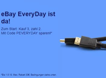 Ebay Everyday: Drei Artikel zum Preis von zweien kaufen