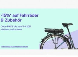 Ebay: 15 Prozent Rabatt auf Fahrräder und Zubehör bis Sonntag