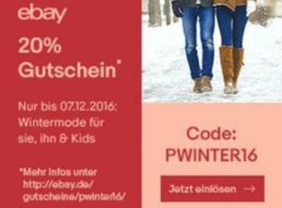 Ebay: 20 Prozent Wintermode-Rabatt mit Top-Marken wie Hugo Boss