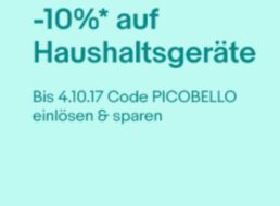 Ebay: Haushaltsgeräte mit 10 Prozent Extra-Rabatt bis Mittwoch