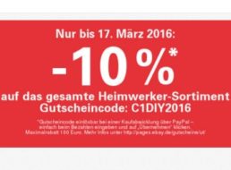 Ebay: 10 Prozent Heimwerker-Rabatt bis Donnerstag abend