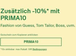 Ebay: Mode-Rabatt von zehn Prozent für kurze Zeit