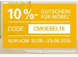 Ebay: Gutschein über zehn Prozent Rabatt für den Möbelkauf