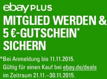 Gratis: Ebay-Gutschein über 5 Euro zum Test von Ebay-Plus