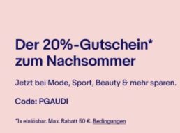 Ebay: 20 Prozent Mode-Rabatt bis zum 19. September 2018